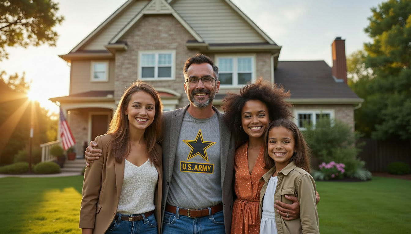Happy family with their conventional loan home