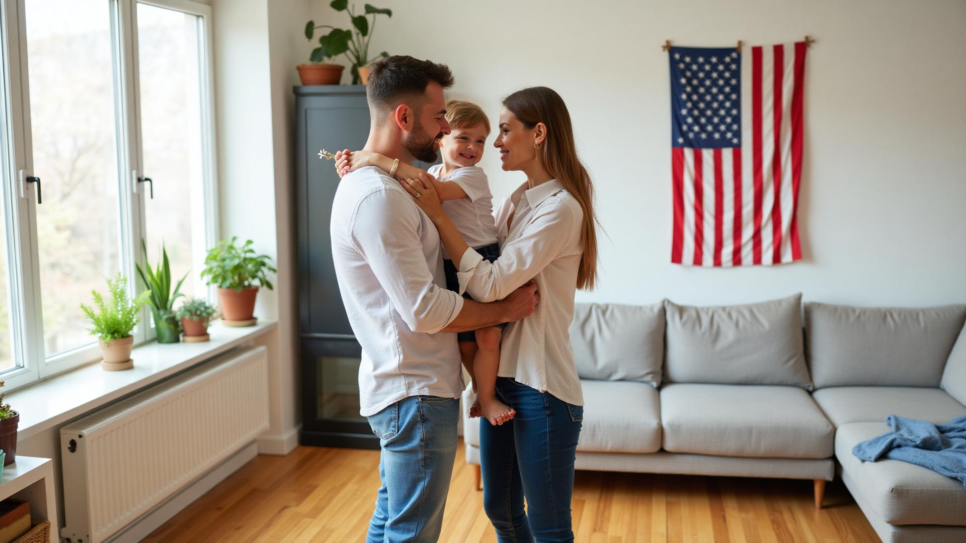 Family achieving homeownership with FHA loan