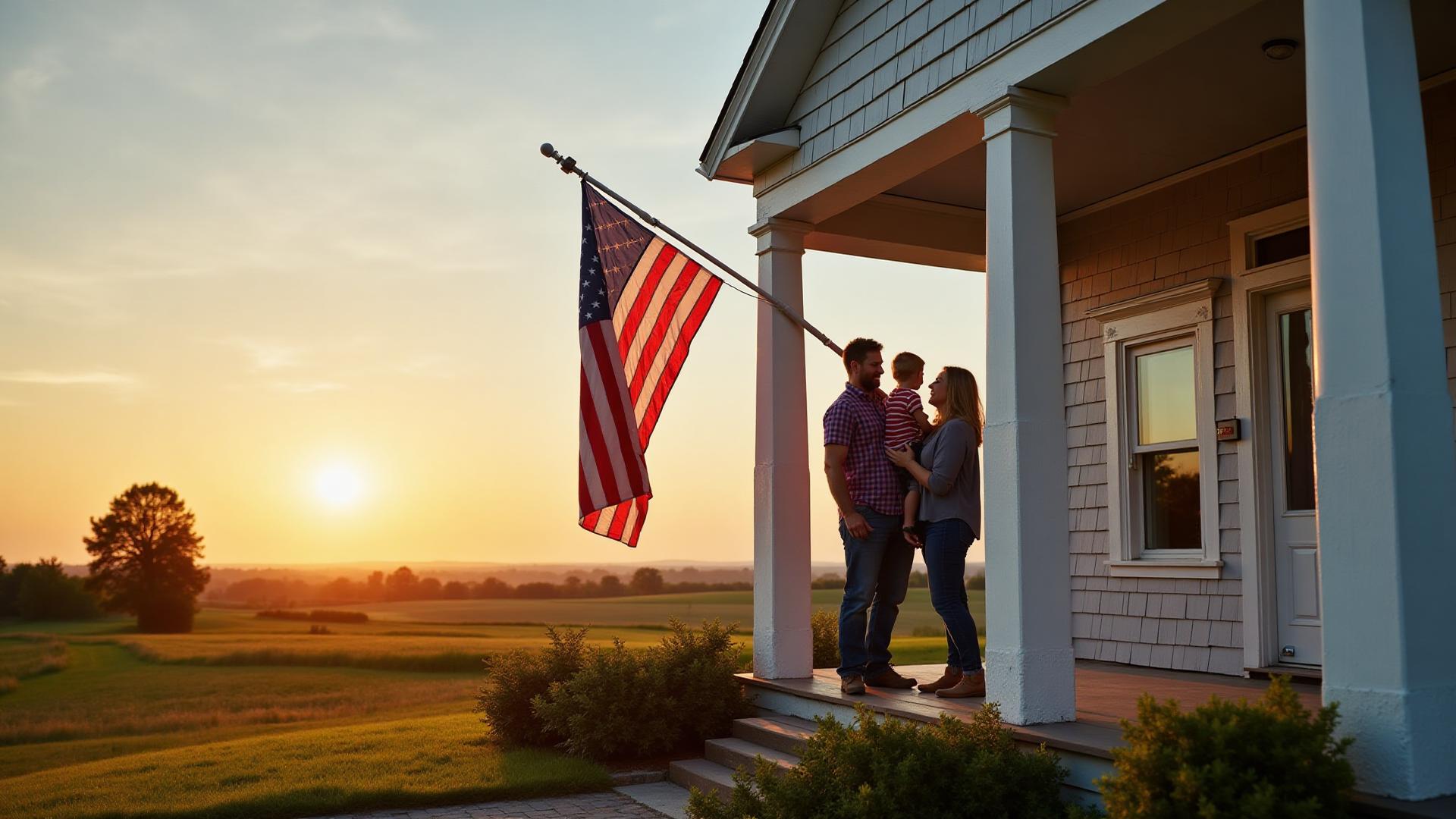 Family in their USDA loan eligible home